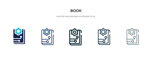 Obraz premium book icon in different style vector illustration. two colored and black book vector icons designed in filled, outline, line and stroke style can be used for web, mobile, ui