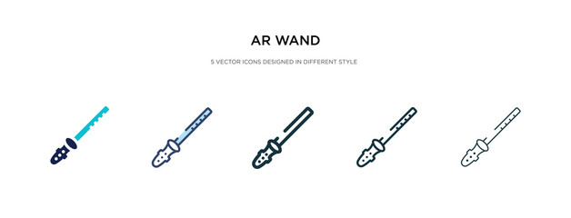 ar wand icon in different style vector illustration. two colored and black ar wand vector icons designed in filled, outline, line and stroke style can be used for web, mobile, ui