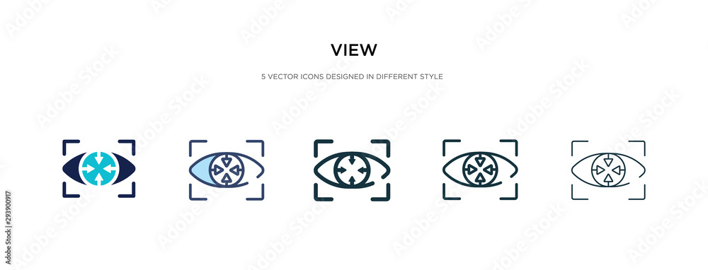 Poster view icon in different style vector illustration. two colored and black view vector icons designed i