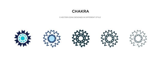 chakra icon in different style vector illustration. two colored and black chakra vector icons designed in filled, outline, line and stroke style can be used for web, mobile, ui