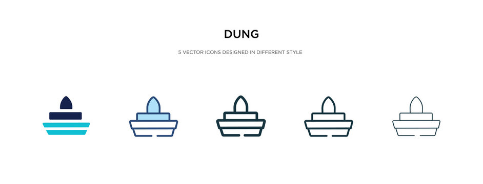 dung icon in different style vector illustration. two colored and black dung vector icons designed in filled, outline, line and stroke style can be used for web, mobile, ui