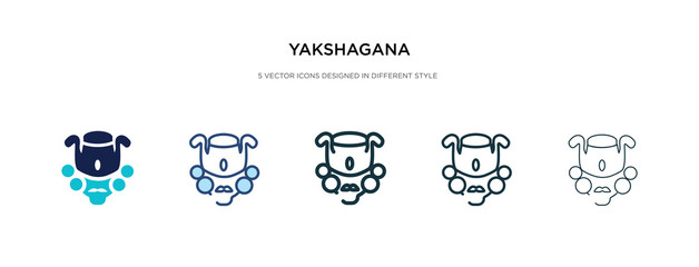 yakshagana icon in different style vector illustration. two colored and black yakshagana vector icons designed in filled, outline, line and stroke style can be used for web, mobile, ui