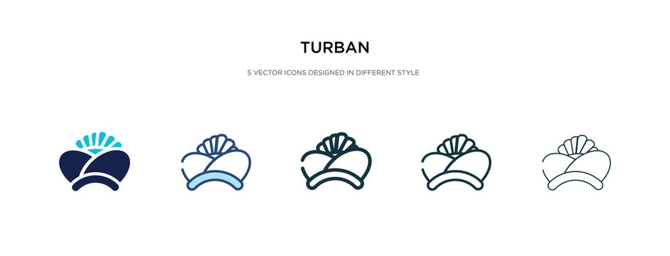 turban icon in different style vector illustration. two colored and black turban vector icons designed in filled, outline, line and stroke style can be used for web, mobile, ui