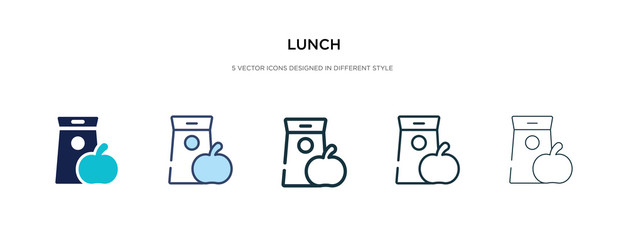lunch icon in different style vector illustration. two colored and black lunch vector icons designed in filled, outline, line and stroke style can be used for web, mobile, ui