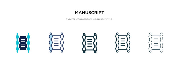 manuscript icon in different style vector illustration. two colored and black manuscript vector icons designed in filled, outline, line and stroke style can be used for web, mobile, ui
