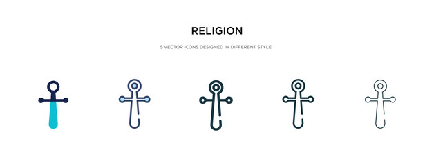 religion icon in different style vector illustration. two colored and black religion vector icons designed in filled, outline, line and stroke style can be used for web, mobile, ui