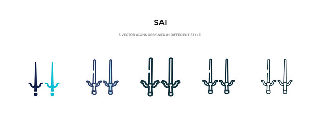 sai icon in different style vector illustration. two colored and black sai vector icons designed in filled, outline, line and stroke style can be used for web, mobile, ui