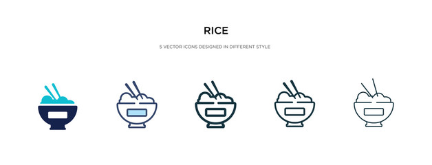 rice icon in different style vector illustration. two colored and black rice vector icons designed in filled, outline, line and stroke style can be used for web, mobile, ui