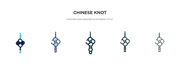 chinese knot icon in different style vector illustration. two colored and black chinese knot vector icons designed in filled, outline, line and stroke style can be used for web, mobile, ui