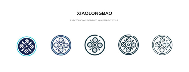 Fototapeta na wymiar xiaolongbao icon in different style vector illustration. two colored and black xiaolongbao vector icons designed in filled, outline, line and stroke style can be used for web, mobile, ui