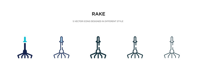 rake icon in different style vector illustration. two colored and black rake vector icons designed in filled, outline, line and stroke style can be used for web, mobile, ui