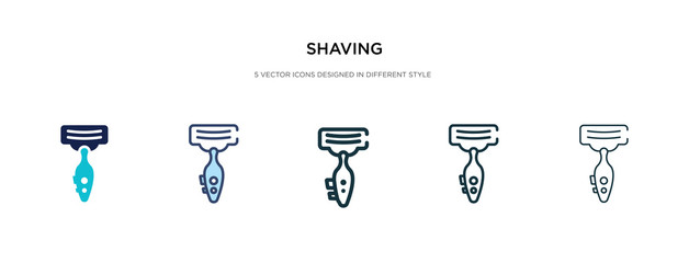 shaving icon in different style vector illustration. two colored and black shaving vector icons designed in filled, outline, line and stroke style can be used for web, mobile, ui