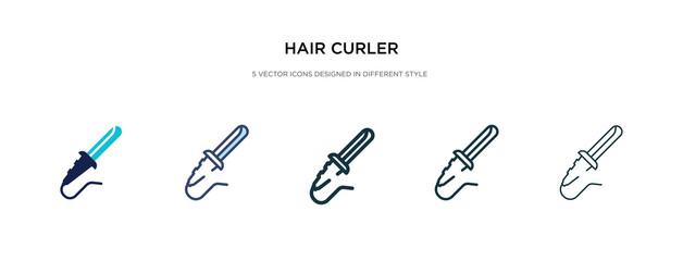hair curler icon in different style vector illustration. two colored and black hair curler vector icons designed in filled, outline, line and stroke style can be used for web, mobile, ui