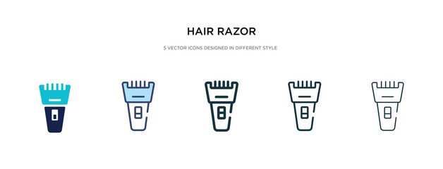 hair razor icon in different style vector illustration. two colored and black hair razor vector icons designed in filled, outline, line and stroke style can be used for web, mobile, ui