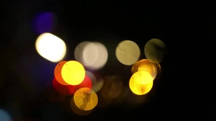 Blurred lights of an accident ambulance at night