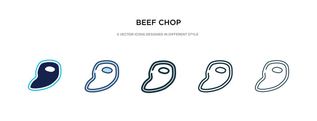 beef chop icon in different style vector illustration. two colored and black beef chop vector icons designed in filled, outline, line and stroke style can be used for web, mobile, ui