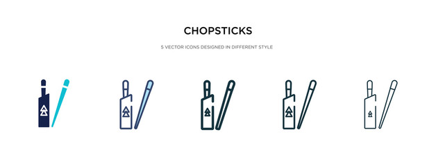 chopsticks icon in different style vector illustration. two colored and black chopsticks vector icons designed in filled, outline, line and stroke style can be used for web, mobile, ui