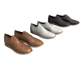 3d render of casual man shoes