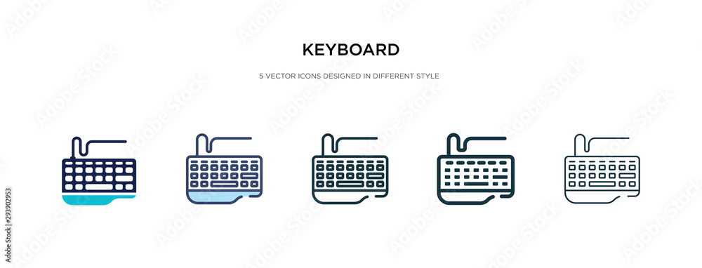 Fototapete keyboard icon in different style vector illustration. two colored and black keyboard vector icons de