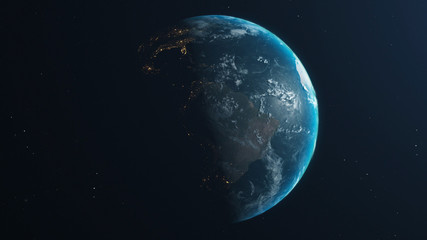 Planet earth from space.  space, planet, galaxy, stars, cosmos, sea, earth, sunset, globe.