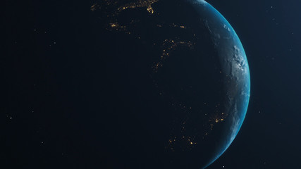 Planet earth from space.  space, planet, galaxy, stars, cosmos, sea, earth, sunset, globe.