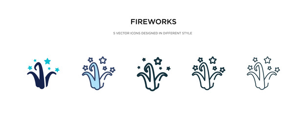 fireworks icon in different style vector illustration. two colored and black fireworks vector icons designed in filled, outline, line and stroke style can be used for web, mobile, ui