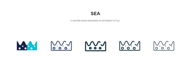 sea icon in different style vector illustration. two colored and black sea vector icons designed in filled, outline, line and stroke style can be used for web, mobile, ui