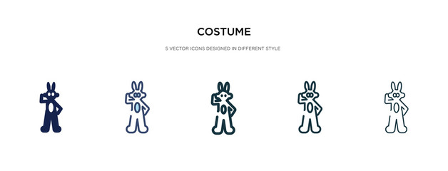 Fototapeta na wymiar costume icon in different style vector illustration. two colored and black costume vector icons designed in filled, outline, line and stroke style can be used for web, mobile, ui
