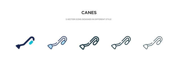 canes icon in different style vector illustration. two colored and black canes vector icons designed in filled, outline, line and stroke style can be used for web, mobile, ui