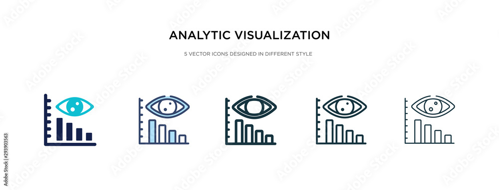 Poster analytic visualization icon in different style vector illustration. two colored and black analytic v