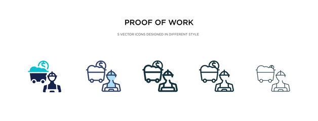 proof of work icon in different style vector illustration. two colored and black proof of work vector icons designed in filled, outline, line and stroke style can be used for web, mobile, ui