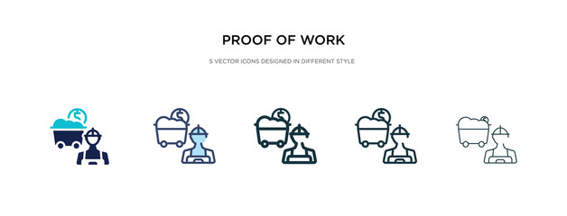 proof of work icon in different style vector illustration. two colored and black proof of work vector icons designed in filled, outline, line and stroke style can be used for web, mobile, ui