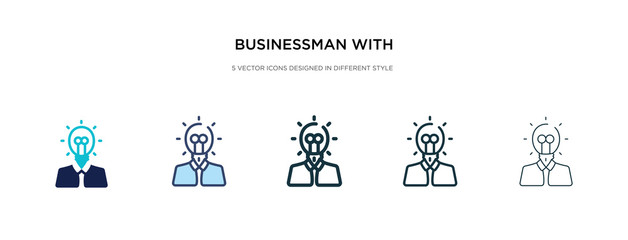 businessman with an idea icon in different style vector illustration. two colored and black businessman with an idea vector icons designed in filled, outline, line and stroke style can be used for
