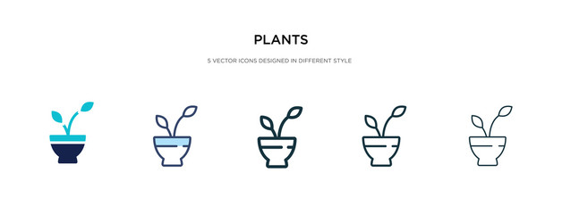 plants icon in different style vector illustration. two colored and black plants vector icons designed in filled, outline, line and stroke style can be used for web, mobile, ui