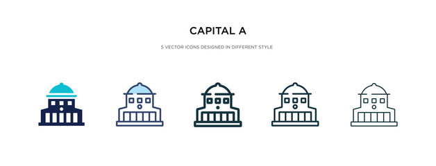 capital a icon in different style vector illustration. two colored and black capital a vector icons designed in filled, outline, line and stroke style can be used for web, mobile, ui