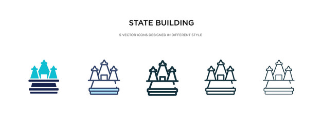 Fototapeta na wymiar state building icon in different style vector illustration. two colored and black state building vector icons designed in filled, outline, line and stroke style can be used for web, mobile, ui