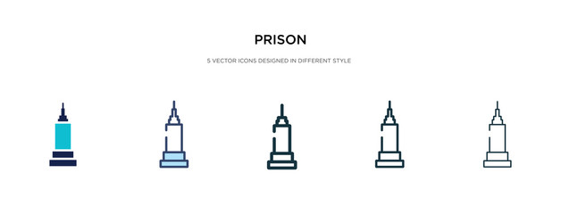 prison icon in different style vector illustration. two colored and black prison vector icons designed in filled, outline, line and stroke style can be used for web, mobile, ui