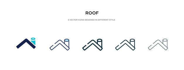 roof icon in different style vector illustration. two colored and black roof vector icons designed in filled, outline, line and stroke style can be used for web, mobile, ui © zaurrahimov
