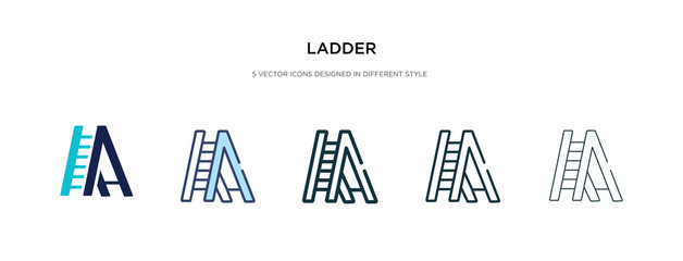 ladder icon in different style vector illustration. two colored and black ladder vector icons designed in filled, outline, line and stroke style can be used for web, mobile, ui © zaurrahimov