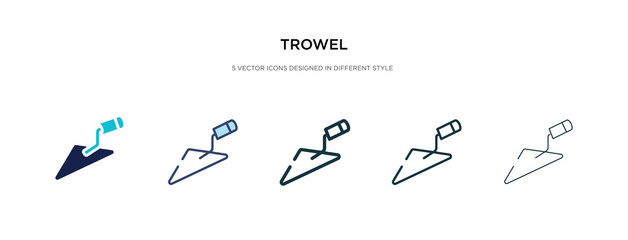 trowel icon in different style vector illustration. two colored and black trowel vector icons designed in filled, outline, line and stroke style can be used for web, mobile, ui