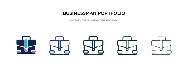 businessman portfolio icon in different style vector illustration. two colored and black businessman portfolio vector icons designed in filled, outline, line and stroke style can be used for web,
