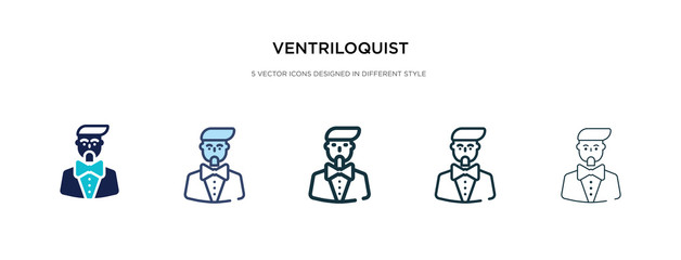 ventriloquist icon in different style vector illustration. two colored and black ventriloquist vector icons designed in filled, outline, line and stroke style can be used for web, mobile, ui