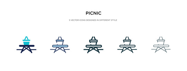 picnic icon in different style vector illustration. two colored and black picnic vector icons designed in filled, outline, line and stroke style can be used for web, mobile, ui