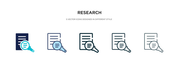 research icon in different style vector illustration. two colored and black research vector icons designed in filled, outline, line and stroke style can be used for web, mobile, ui
