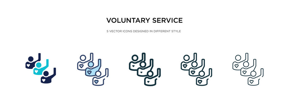 voluntary service icon in different style vector illustration. two colored and black voluntary service vector icons designed in filled, outline, line and stroke style can be used for web, mobile, ui