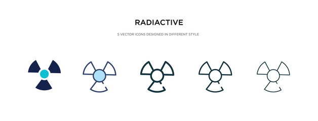 radiactive icon in different style vector illustration. two colored and black radiactive vector icons designed in filled, outline, line and stroke style can be used for web, mobile, ui