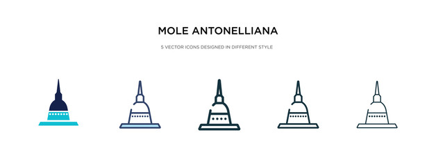 mole antonelliana in turin icon in different style vector illustration. two colored and black mole antonelliana in turin vector icons designed filled, outline, line and stroke style can be used for