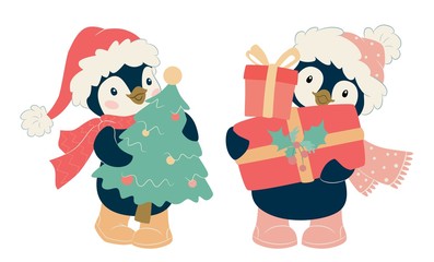 Christmas cute penguin