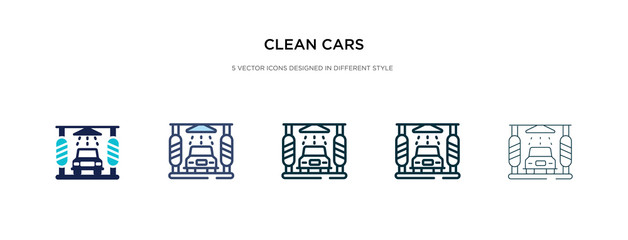 clean cars icon in different style vector illustration. two colored and black clean cars vector icons designed in filled, outline, line and stroke style can be used for web, mobile, ui