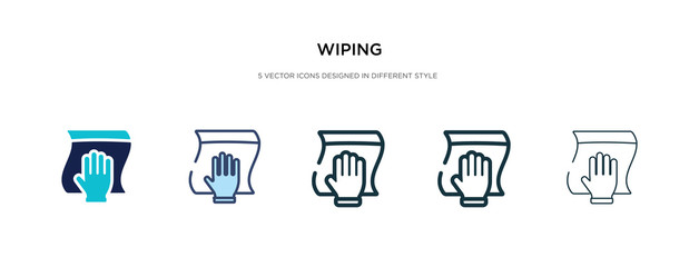 wiping icon in different style vector illustration. two colored and black wiping vector icons designed in filled, outline, line and stroke style can be used for web, mobile, ui